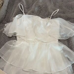 Abercrombie women’s white tier mini dress medium tall